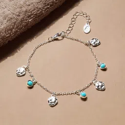 Accessorize Silver-Plated Beaded Drop Anklet-picture-32