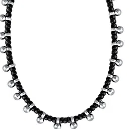 MEENAZ Set of 2 Silver Plated Artificial Beads Stainless Steel Anklet image 2