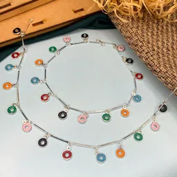 ABDESIGNS Set of 2 Silver-Plated Beaded Anklets image 3