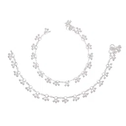 AanyaCentric Women Silver-Plated Beaded Anklet-picture-23