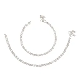 AanyaCentric Set Of 2 Silver Plated Anklets image 1