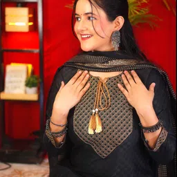 tibra attire Women Cotton Blend Kurti Pant Dupatta Set image 4