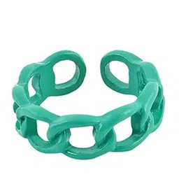 BEWITCHED Women Teal Solid Bewitched Salsa Chainlink Ring image 2