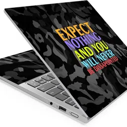 Techfit HD Printed Easy to Install Full Panel Laptop Skin/Sticker/Stretchable Vinyl/Cover for all Size Laptops upto 15.6 inch No Residue, Bubble Free - Expect Nothing Black Camouflage Self Adhesive Vinyl Laptop Skin Compatible for 15.6 inch-picture-31