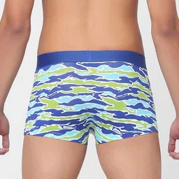 Jack & Jones Men Blue & Green Printed Cotton Trunks 116800601 image 3