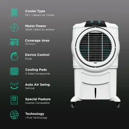 Symphony Sumo 115 XL 115 Litres Desert Air Cooler with i-Pure Technology (Anti-Spill Inlet, White) image 3