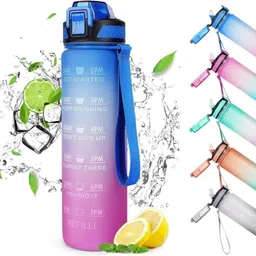 finifab Motivational Water Bottle Time Marker For Gym (Multicolor) 1000 ml Water Bottle-picture-48