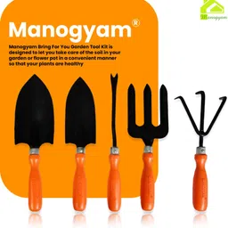 manogyam Tools Kit 5 Tools - Weeder,Trowel Big,Trowel Small,Cultivator,Fork, Garden Spectacular and Economical Gardening Tools Set Garden Tool Kit image 5