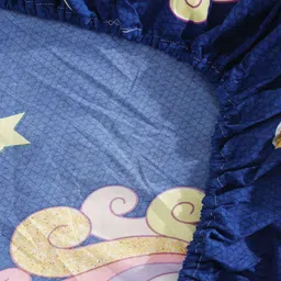 Blue Abstract 300 TC Cotton Blend Double Bedsheet with 2 Pillow covers by Klotthe image 5