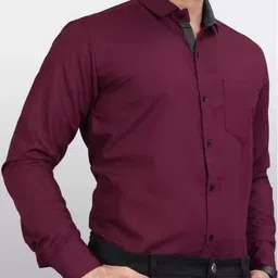 anand Men Regular Fit Solid Spread Collar Casual Shirt image 4