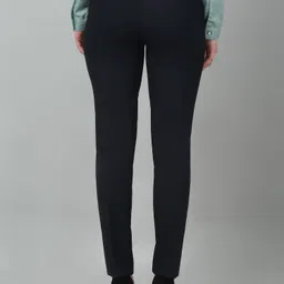 cantabil Women Regular Fit Dark Blue Lycra Blend Trousers image 2