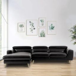 casacraft from pepperfry Ultra Leatherette RHS Sectional Sofa in Black Color-picture-45