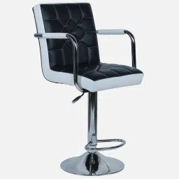 furniturstation Xena Leatherette Bar Stool In Black & White Colour image 3