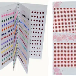 beautiful line Mini Kumkum Booklet & Red Dot SmallTilak Forehead, Pottu for Velvet Bindi For Ladies,Women Red, Maroon, Pink, Black, White, Yellow, Multicolor Bindis-picture-16