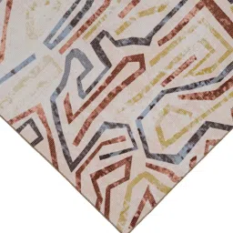 kaleen india Brown Abstract Polyester 5' X 7' Machine Made Carpet image 5