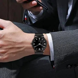 nester Men’s Silicon Belt Analog Watch | Lightweight & Comfortable Design Analog Watch - For Men SL 07 BLACK image 3