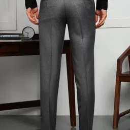 cyphus Men Regular Fit Grey Cotton Blend Trousers image 2