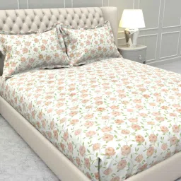 Floral 320 TC Microfiber 1 Bedsheet, 2 Pillow Covers Marc Collection by The White Moss image 1