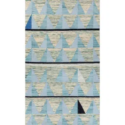 jaipur rugs Grey Geometrical Wool and Viscose 5 ft X 8 ft Rectangle Flat Weaves image 3