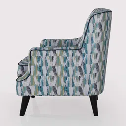 royaloak Clint Fabric Full Back Lounge Chair in Green Colour image 5