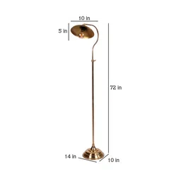 sapphire Modena Brass Iron Shade Club Floor Lamp With Iron Base image 3