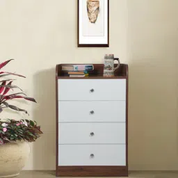 mintwud from pepperfry Elton Chest Of Drawers In Columbian Walnut And Frosty White Finish-picture-42