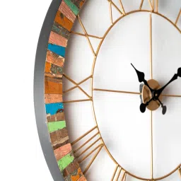 vedas Logan Multicolour Iron Wall Clock image 4