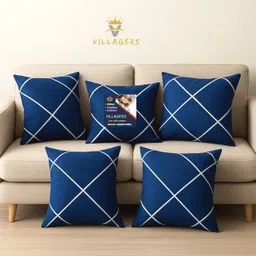 villagers Premium Cushion Set | (16x16 inch) Polyester Fibre Abstract Bolster Pack of 5-picture-37
