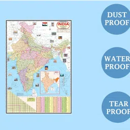hivex publication India and World Political Map - LAMINATED | Size - 70×100cm | India Map | World Map Fine Art Print image 4