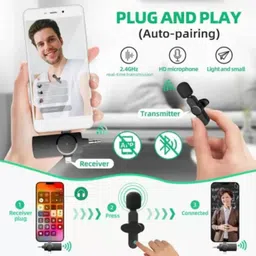 yaroh 47v_K9 Dual Wireless Mic for iPhone/iPad: Plug & Play for YouTube, Vlogs Microphone image 3