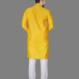 dhasu trendz Pack of 2 Men Solid Jacquard, Cotton Blend Straight Kurta image 3