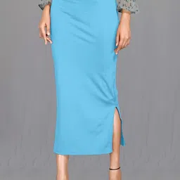 VDIHATA FASHION Sky Blue Lycra Blend Shape Wear Dress Petticoat Saree Shapewear For Women Lycra Blend Petticoat image 1