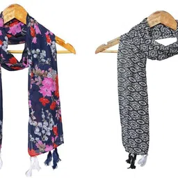 mss fashion Printed Chiffon Women Multicolor Stole, Scarf, Fancy Scarf-picture-16
