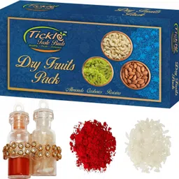 tickle taste buds Bhai Dooj Gift for Brother with Dry Fruit Pack 300gms Assorted Gift Box-picture-23