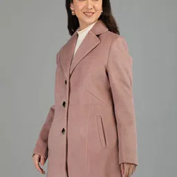 honnete 100 % Polyester Solid Coat For Women image 3