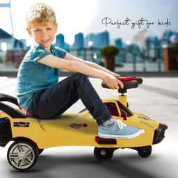 kidbitkart Magic Swing Car Ferrari Ride on with Music & Lights Car Non Battery Operated Ride On image 5