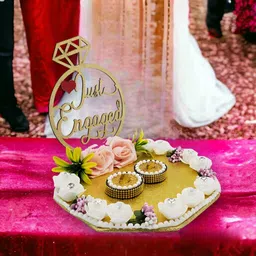 the handvark DesiCraft Engagedment Ring Platter Wood, Stoneware Decorative Platter image 2