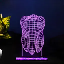 starlaser Teeth 3D Illusion Night lamp 16 Color Changing Light with Remote Control Desk Table lamp Table Lamp image 4