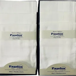 PASSION FROM OMTEX Men's 100% Combed Cotton full face cover Handkerchieves ["PURE WHITE"] Handkerchief image 3