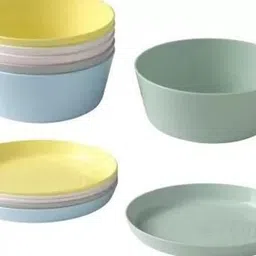 Pack of 2 Plastic Dinner set 12, plates 6, Bowel 6 (Pack of 2, 1 Plates , 1 Bowl Dinner Set-image-39