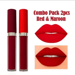 COMBO PACK OF RED AND MAROON WATERPROOF MATTE LIPGLOSS LIPSTICK-image-24