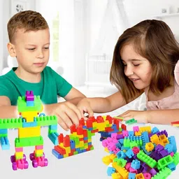 fizzy funs 100+ Pcs Building Block Toy for Kids Fun, Learning & Smart Activity Train Blocks image 5