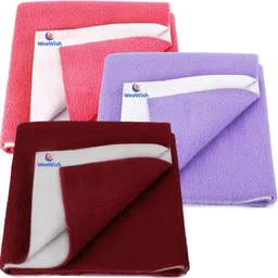 weewish Waterproof, Cotton, Fleece Dry Sheet, Reusable & Washable, (Small) - PACK OF 3-picture-22