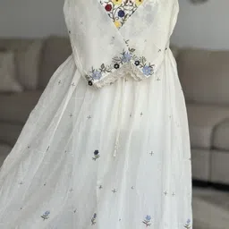 shopzia Cotton Linen Stitched Flared/A-line Gown-picture-39