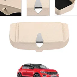 ayw Universal Multiuse Beige New Style Sunglass Holder For Car-279 White Car Sunglass Clip Holder image 1