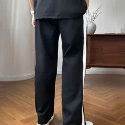 flycollection Men Striped Black Track Pants image 3