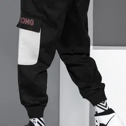 tripr Men Printed Black Track Pants image 4