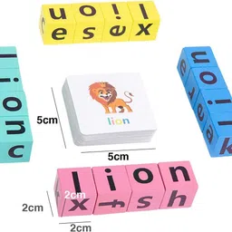 calyxia Wooden Blocks Spelling Game Alphabet Puzzles Blocks, Matching Letter Game image 2