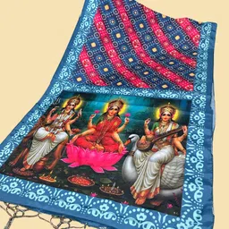 bloviate Silk Blend Printed, Applique Multicolor Women Dupatta-picture-18