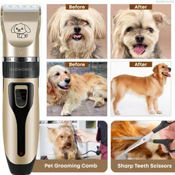 godworks Pet Hair Trimmer Dogs & Cats Grooming Machine, Low Noise & Vibration, Clippers Gold, Black Pet Hair Trimmer image 5